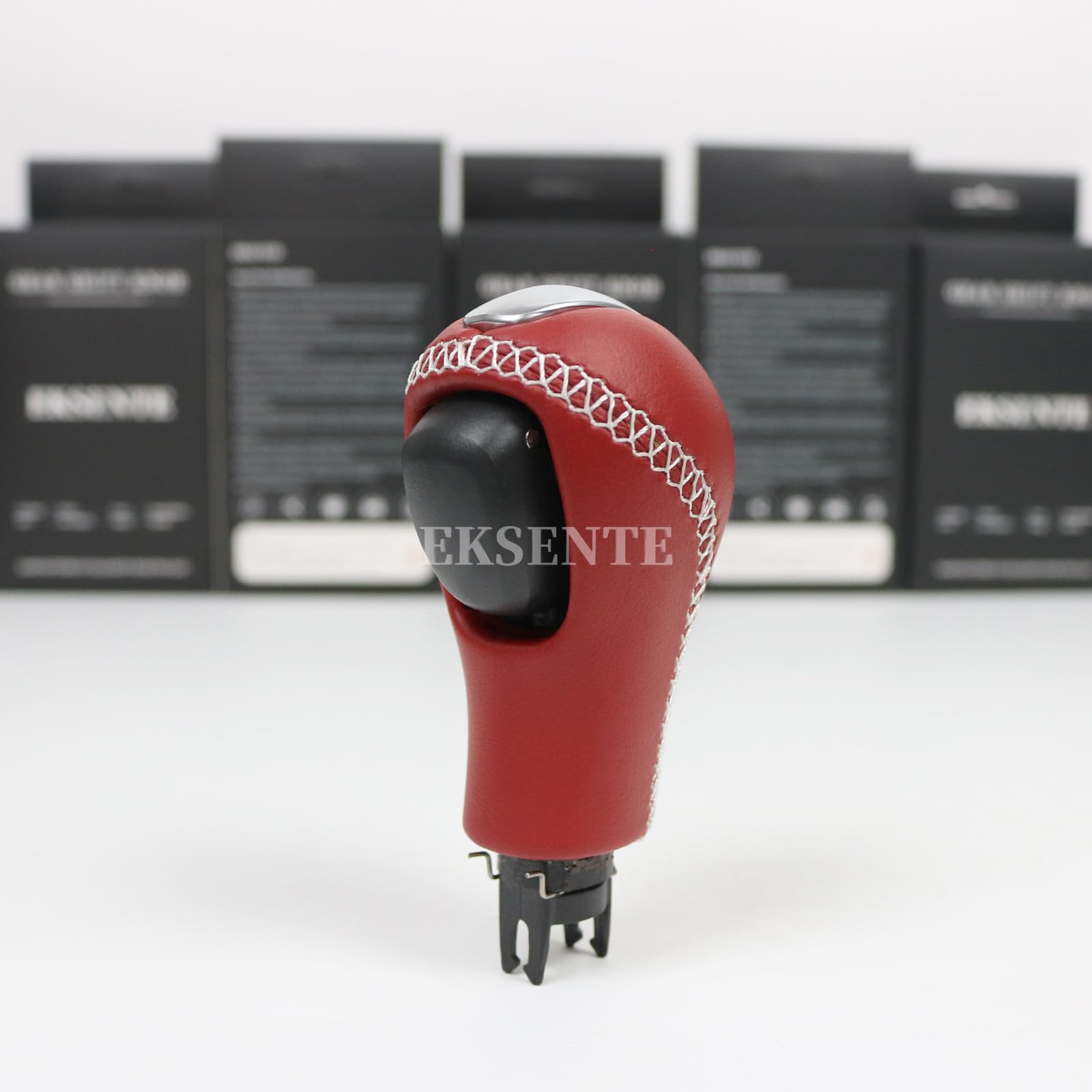Red Leather White Line Gear Shift Knob for Infiniti G25 G37 FX37